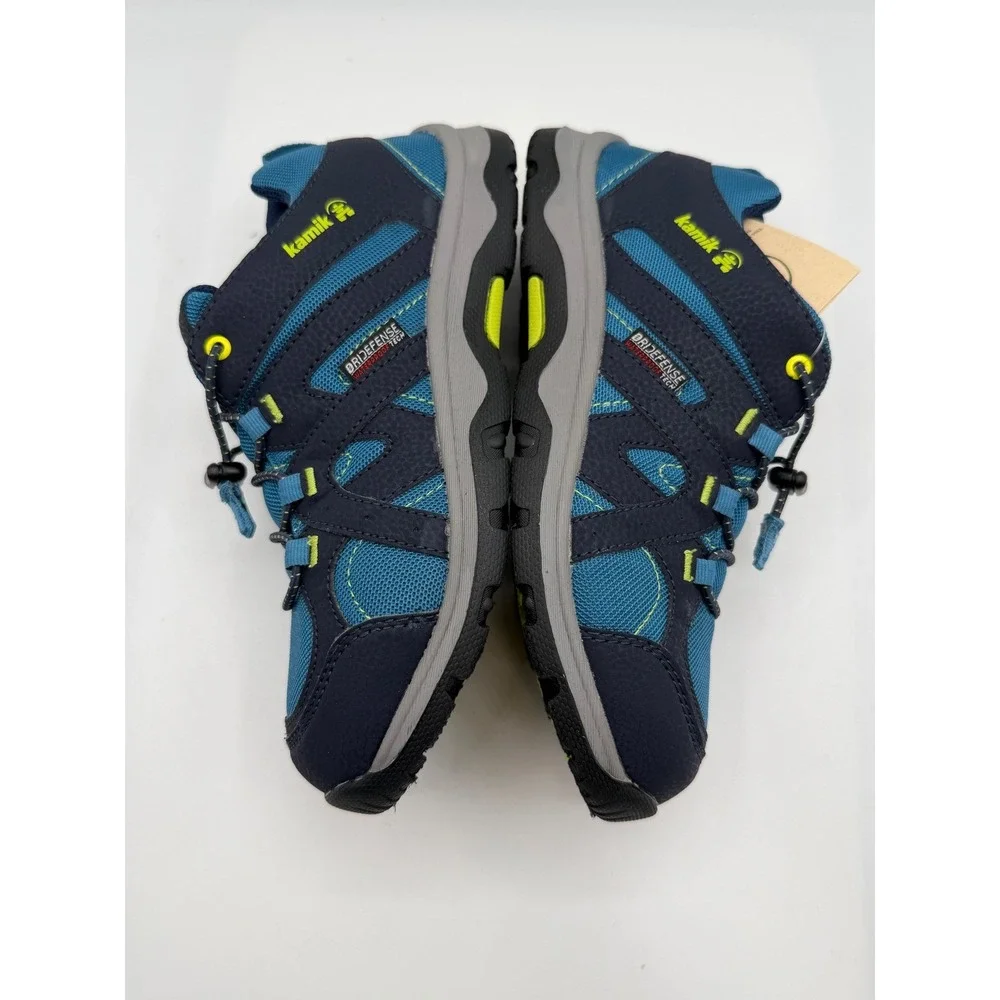 Kamik Trax Hiking Sneakers,YOUTH 6, EU 38,Navy/Lime,Waterproof,NEW/DAMAGE BOX